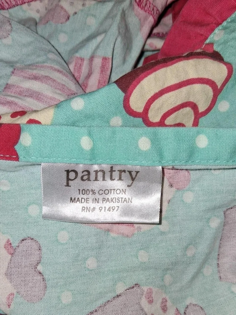Source Unknown Aqua and Pink Cupcake Apron